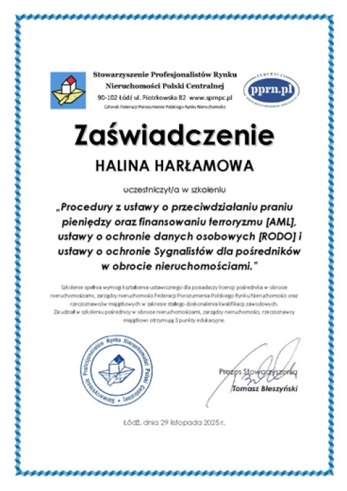 Anti-Money Laundering (AML) Training Certificate