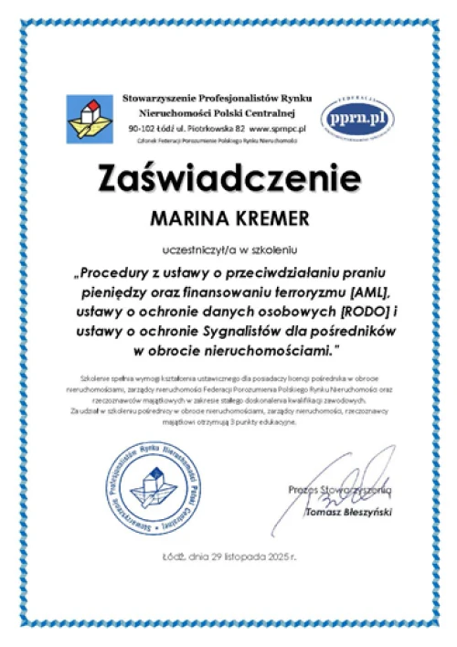 Anti-Money Laundering (AML) Training Certificate