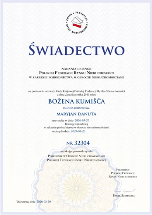 Licencja pośrednika w obrocie nieruchomościami